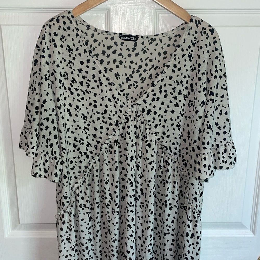 Hemish USA 3X black and white top